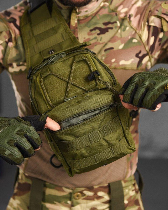 Тактична сумка нагрудна triada олива Одеса - фото 6