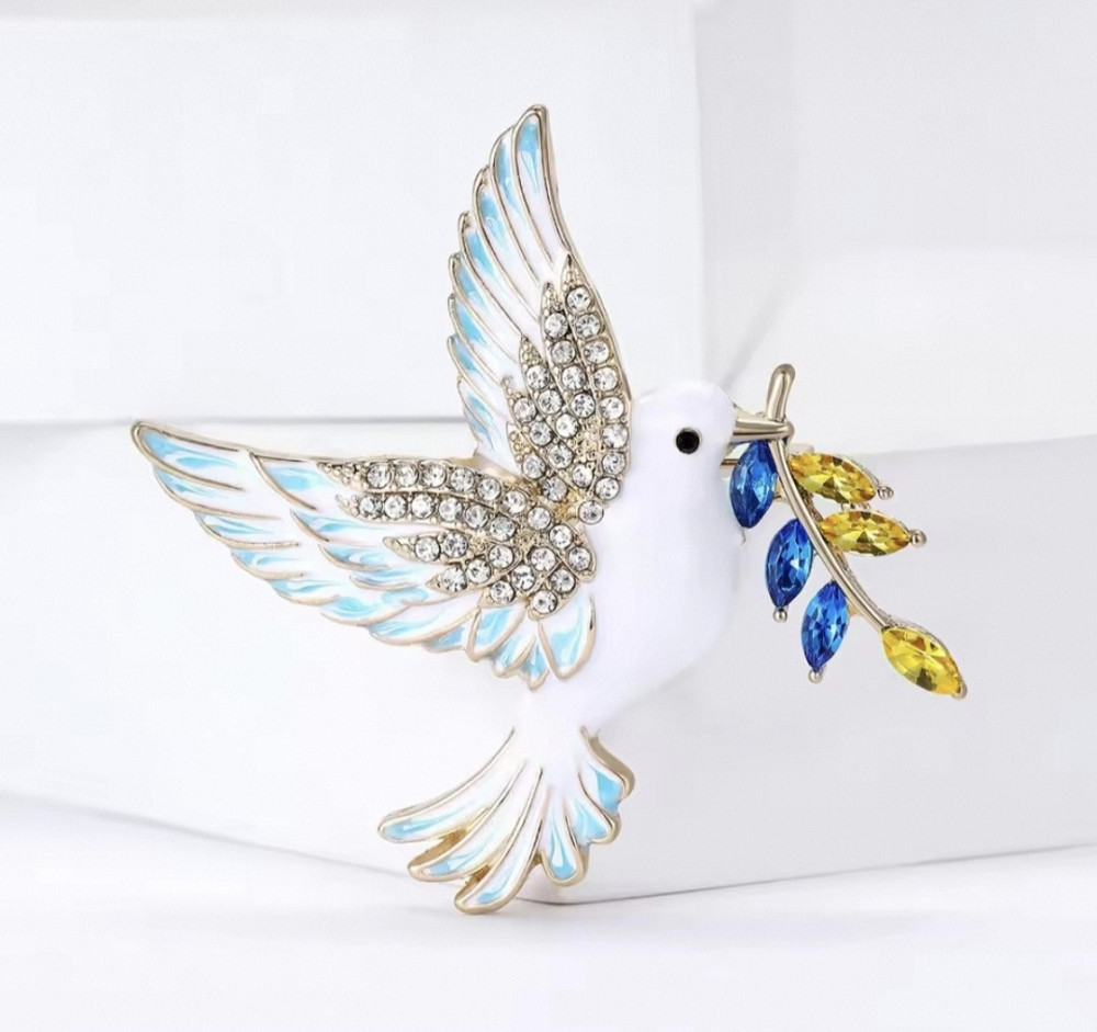 Патріотична брошка "Голуб" в подарунковій коробці Сміла - фото 2