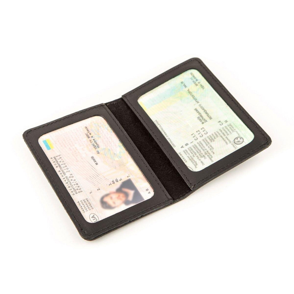 Обкладинка для посвідчення Shvigel 13929 шкіряна Чорна Київ - фото 3