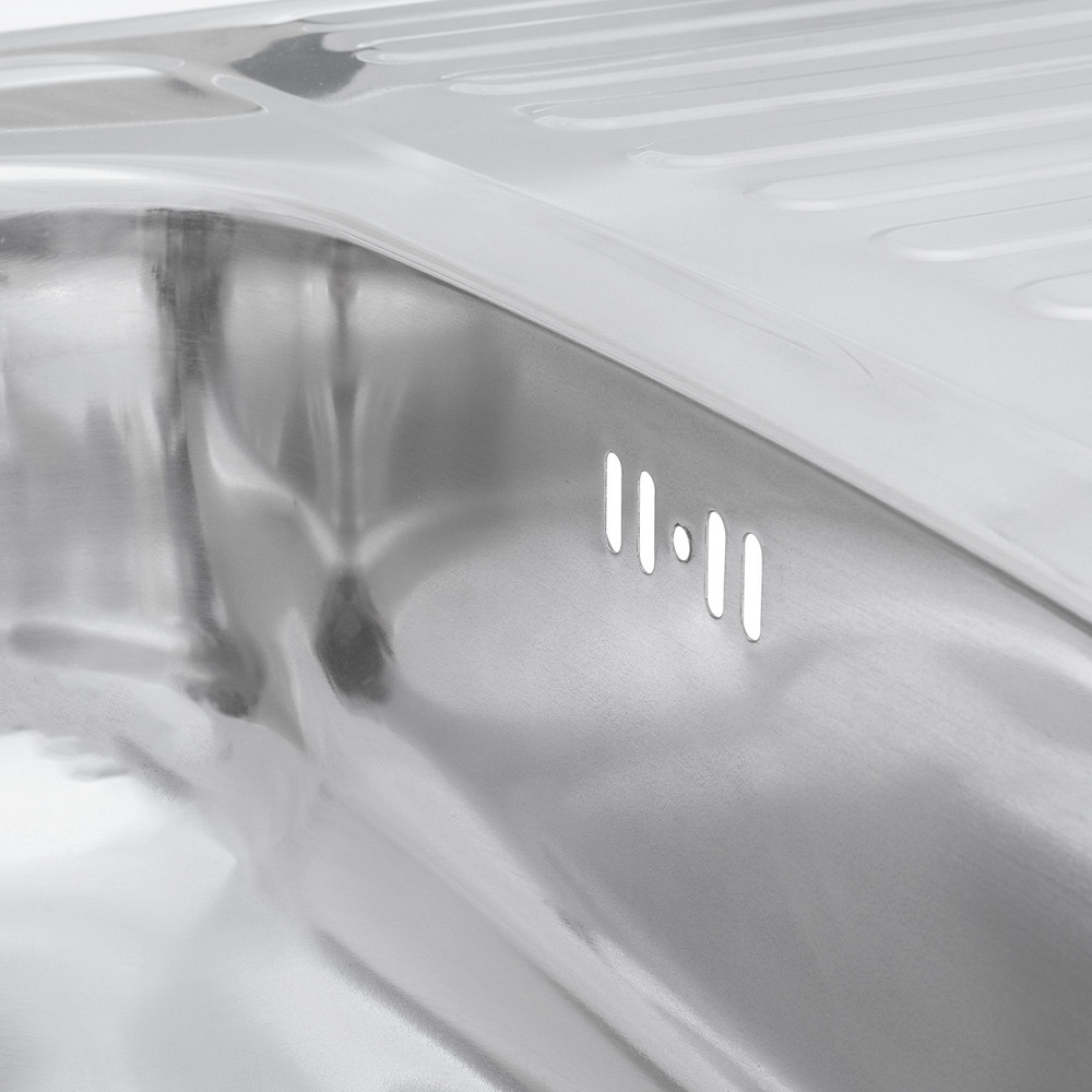 Кухонная мойка накладная с нержавеющей стали Kroner KRP Polierte - 60х80L (0.6 мм) Киев - изображение 6