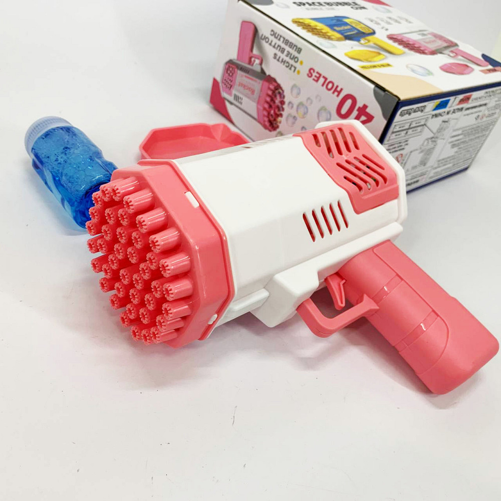 Детский пистолет мыльные пузыри Rocket Bubble Gun 15,8 см автоматический. Цвет: розовый JV-42 Львов - изображение 9
