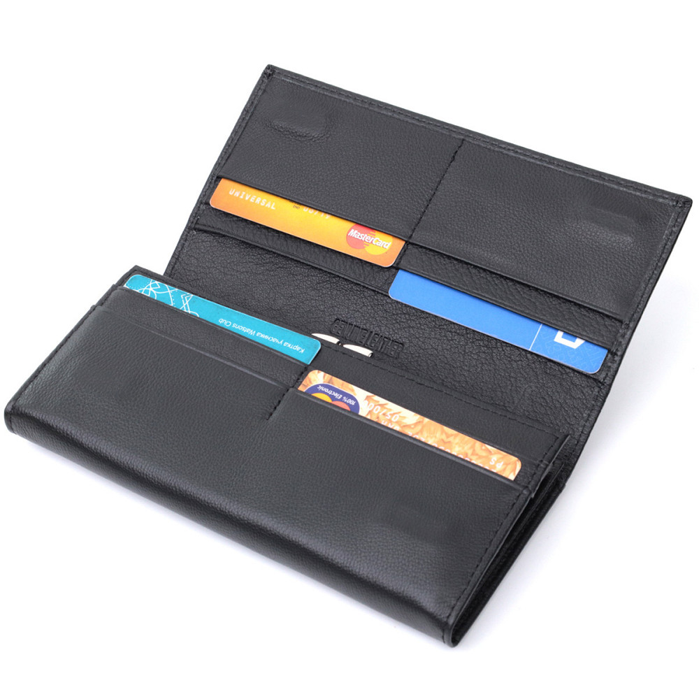 Класичний жіночий гаманець з натуральної шкіри ST Leather 22676 Чорний Київ - фото 6