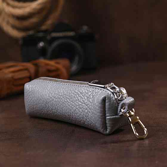 Модна шкіряна ключниця Сірий (SHVIGEL) Київ