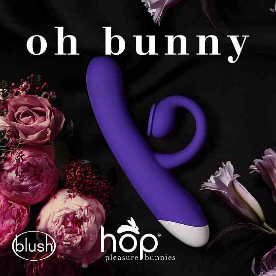 Двойной вибратор с технологией пульсации воздуха Blush Oh Bunny, фиолетовый, 19.6 х 3.1 см Sex Aura Киев