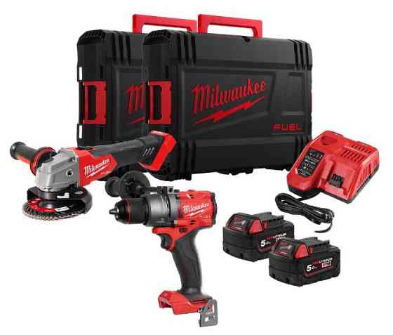 Набір акумуляторних інструментів Milwaukee M18FPP2E3-502X (ударний дриль M18 FPD3, кутова шліфувальна машина Одесса