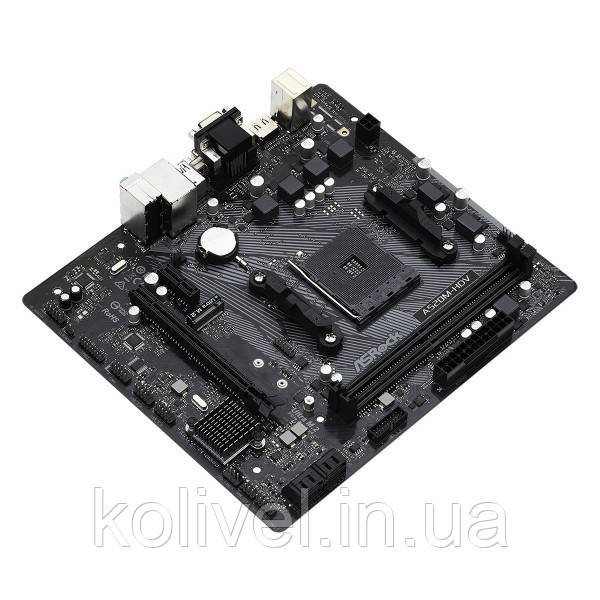 ASRock A520M-HDV (AM4/A520, 2*DDR4, PCIex16, D-Sub/DVI-D/HDMI, 4xSATAІІІ, M.2, GLan, 8ch, mATX) (A520M-HDV) Київ - фото 3