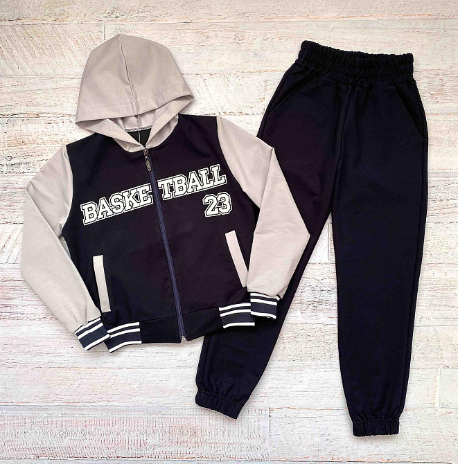 Спортивный костюм для мальчика на молнии темно-синий на 7,8,9,10 лет Николаев - изображение 1