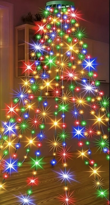 Світлодіодна гірлянда конусна на ялинку 220 led (Різнокольоровий) Сміла - фото 6