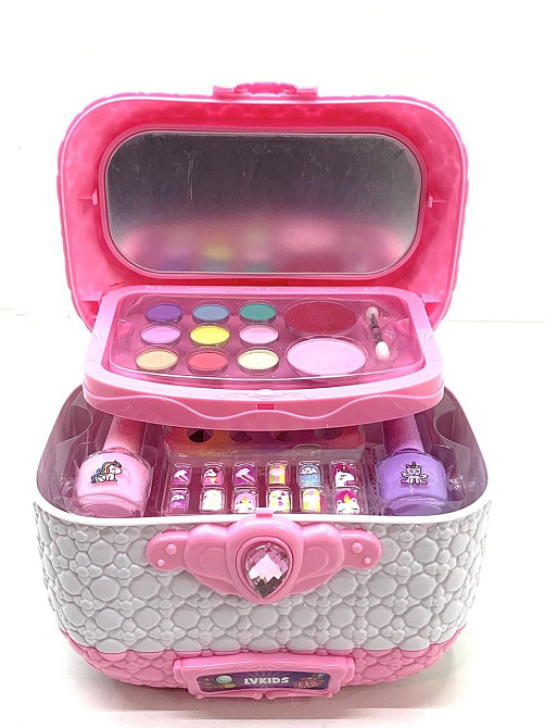 Набір дитячої косметики трирівневий скриня тіні рум'яна пензлика Рожевий (2622 A) Чернігів - фото 5
