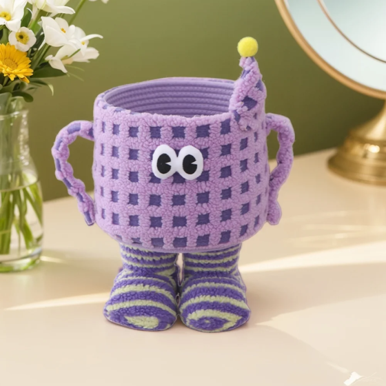 Кошик для іграшок плюшевий органайзер у дитячу кімнату м'який для речей та іграшок дитячий, фіолетовий Кам'янець-Подільський