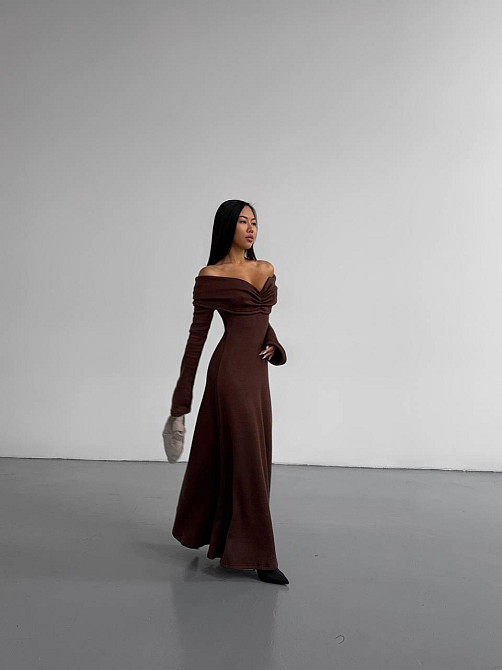 Женское вечернее платье двухстороннее ангора Шоколад Одесса - изображение 3