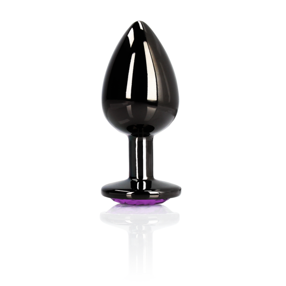 Анальная пробка – Ouch! Metal Butt Plug Medium Gunmetal/Amethyst Purple Sex Aura Киев