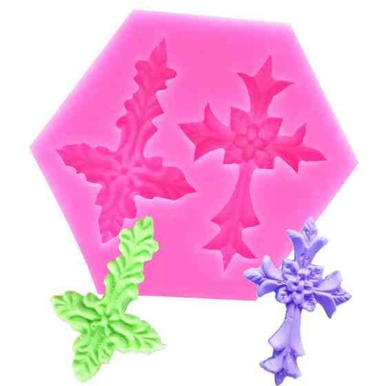 Молд силиконовый Крест 70 на 68 мм розовый Киев