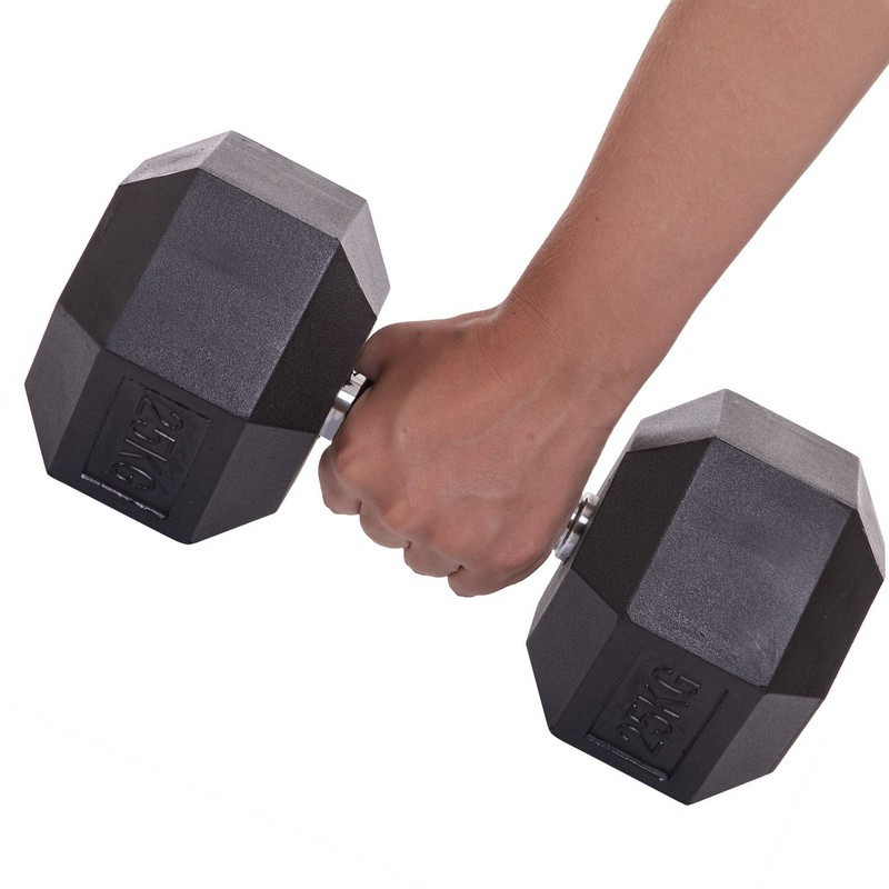 Гантель 25 кг цільна шестигранна гексагональна Zelart Київ - фото 5