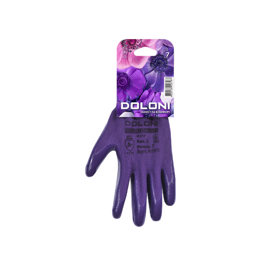 Рукавички 4593 D-OIL трикотаж нітрилове покриття неповний облив р.7(S) фіолетовий ДКГ Житомир - фото 3