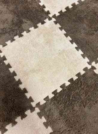 Пол-пазл плюшевый 60x150см, 10 пазлов, теплый пол, детский мат, термоковрик для дома, цвет коричневый Каменец-Подольский