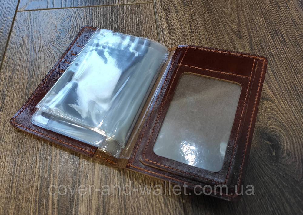Кожаная обложка для авто документов коричневого цвета ST Leather Киев - изображение 6