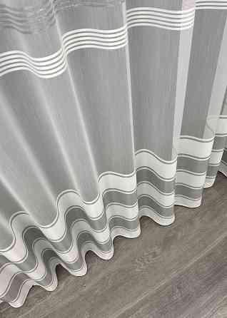 Тюль бамбук с вышивкой и люрексом цвет белый с серым 1816т Киев