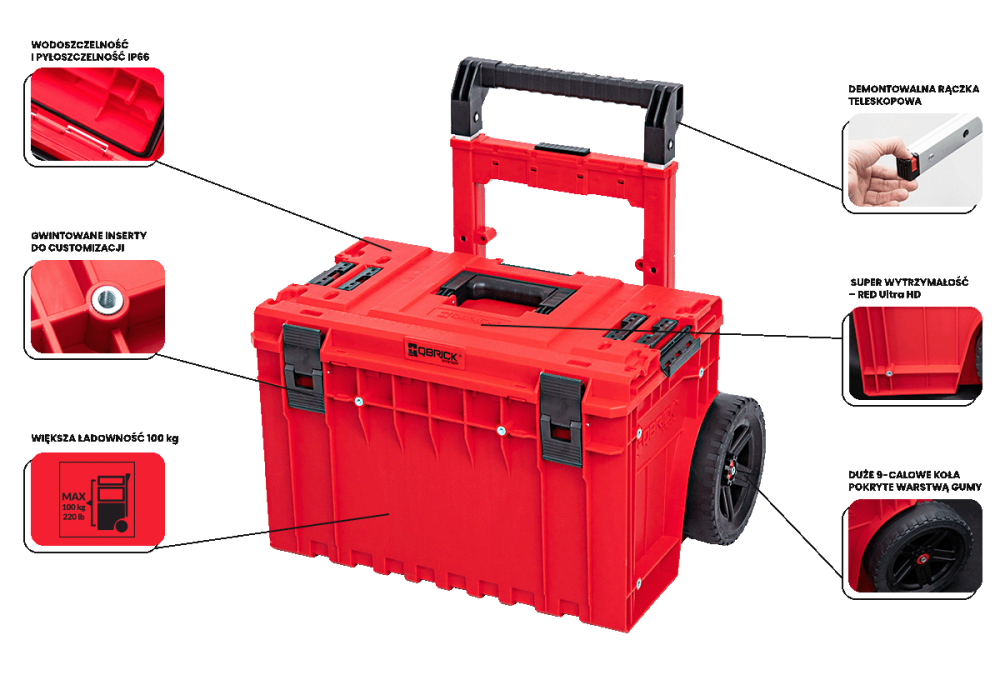 Ящик для інструментів QBRICK SYSTEM ONE Cart 2.0. RED ULTRA HD Custom Размер : 641 x 485 x 660 Одесса - изображение 4