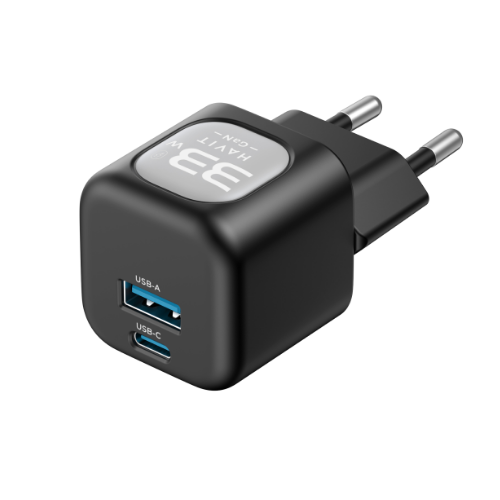 Зарядний пристрій мережевий USB/Type-C 33W чорний/сірий GaN Havit UC230 Житомир