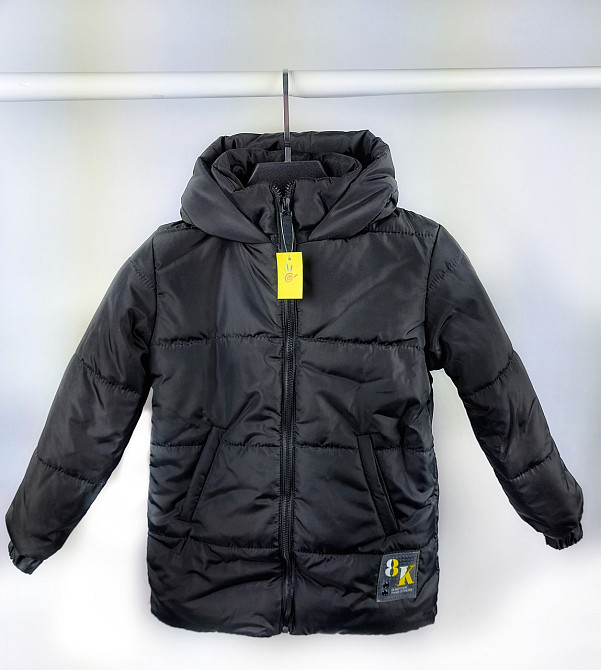 Демисезонная  черная куртка для девочки на 6,7 лет Николаев - изображение 5