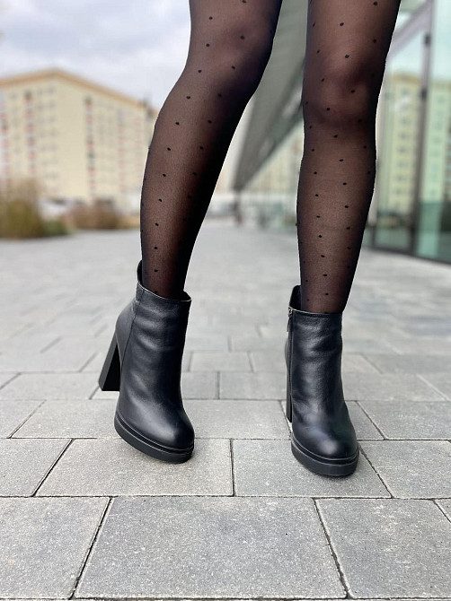 Valiente Черевики жіночі VALIENTE Бьорк чорні натуральна шкіра зима каблук 12см (4054) Коломыя - изображение 9