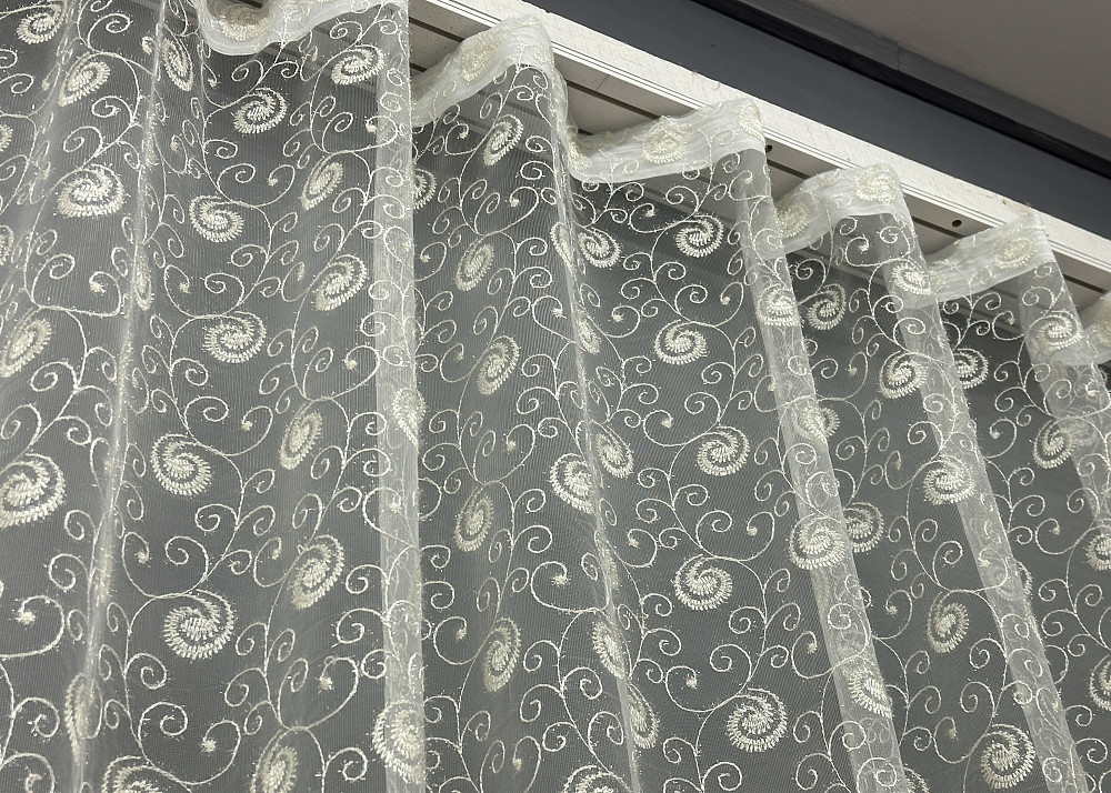 Тюль фатин з вишивкою та люрексом колір молочний 1685т Київ - фото 8