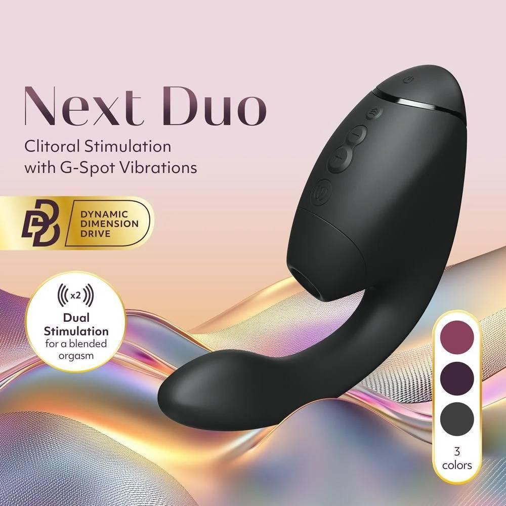 Вібратор-стимулятор вакуумний Womanizer Next Duo Black для точки G, чорний Sex Aura Київ - фото 3
