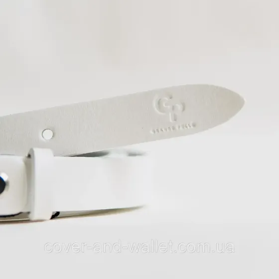 Білий тонкий жіночий пояс з натуральної італійської шкіри Grande Pelle 20 мм Grande Pelle Київ