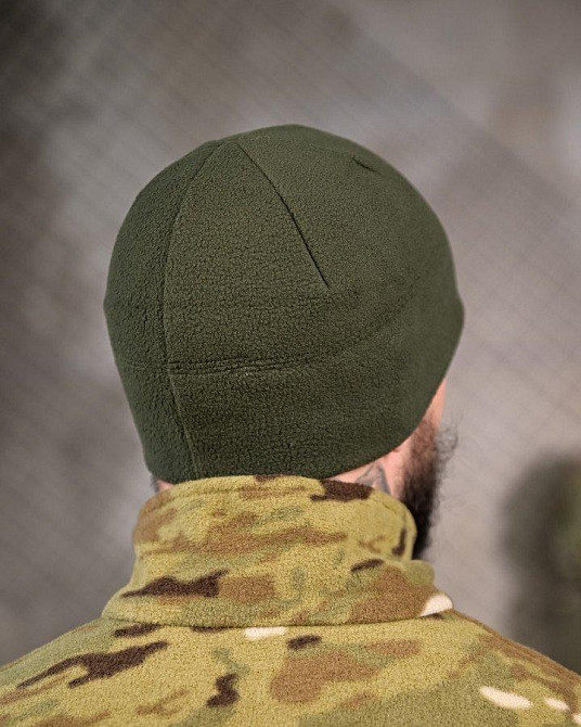 Флисовая шапка Герб олива ВТ7659 Одесса - изображение 3