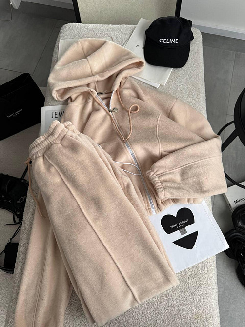 Женский теплый костюм двойка из двухстороннего флиса Бежевый, 50/52 Одесса - изображение 3