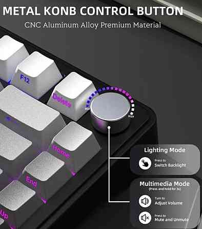 Механічна клавіатура Attack Shark X85 (Чорно-білий градієнт) Харків