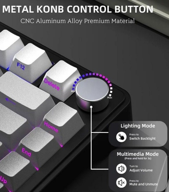 Механічна клавіатура Attack Shark X85 (Чорно-білий градієнт) Харків - фото 6