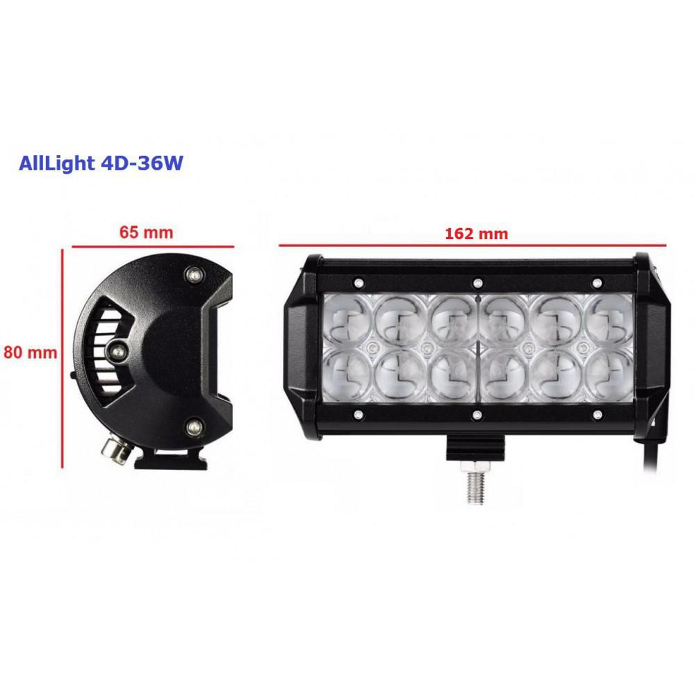Світлодіодна фара AllLight 4D-36W 12chip EPISTAR spot 9-30V Харків - фото 2