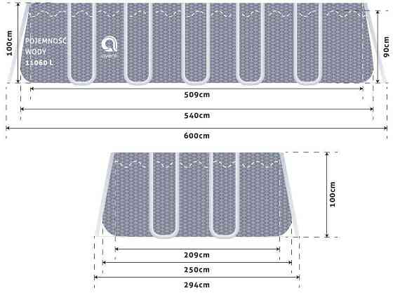 Прямоугольный каркасный бассейн Avenli 540 x 250 x 100 см (16в1) Киев