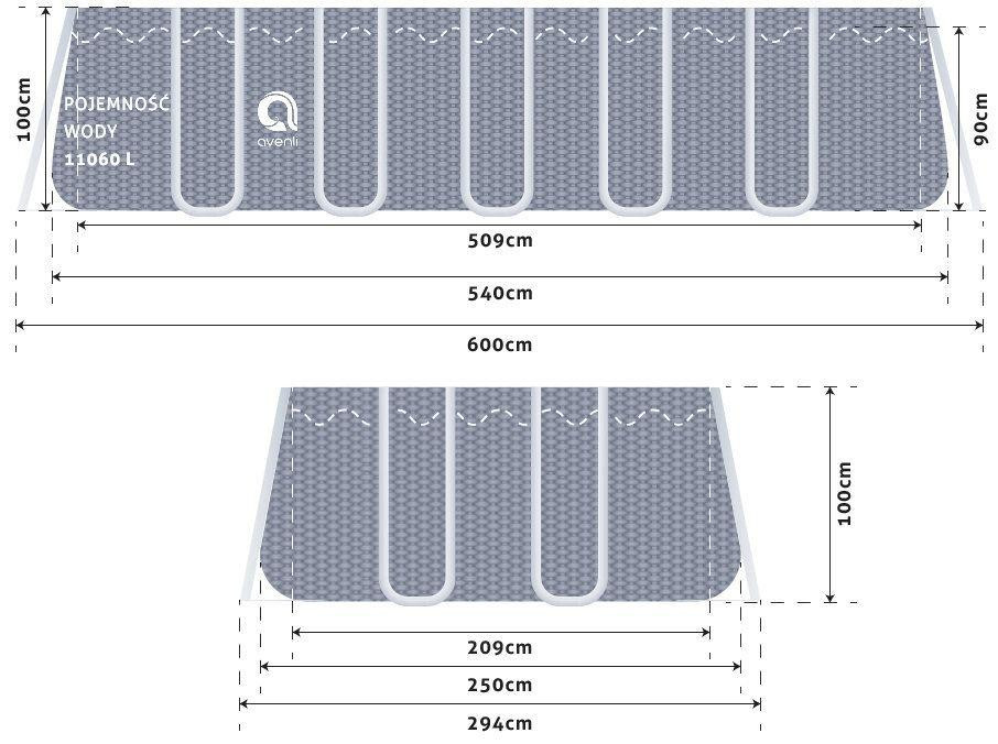 Прямоугольный каркасный бассейн Avenli 540 x 250 x 100 см (16в1) Киев - изображение 4