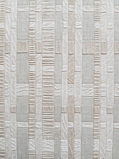 Шпалери метрові вінілові на флізелін AdaWall Beta метрові структурні смуги під соломку пісочний бежеві Київ - фото 2