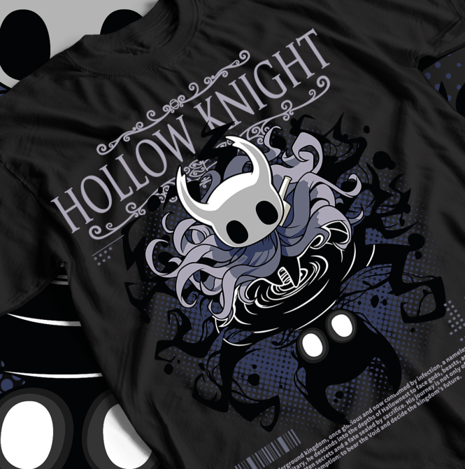 Футболка з аніме принтом Холлов Кнігхт Гамінг Індіе оверсайз (S/M/L) Чорний AnimeJ0574 Дніпро - фото 2