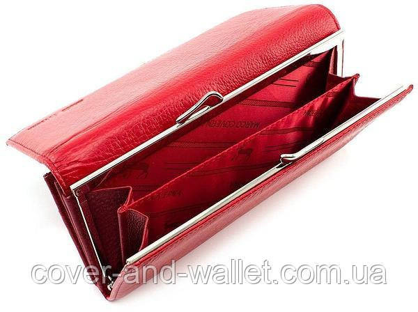 Великий жіночий гаманець з натуральної шкіри червоного кольору Marco Coverna Київ - фото 6