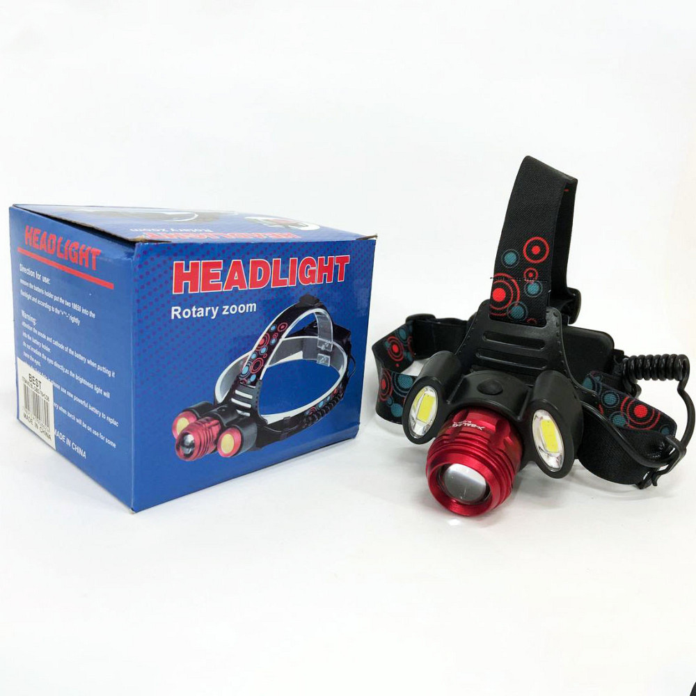 Ліхтар на голову діодний 2117-T6+2COB, Налобна лампа, Ліхтар налобний з RO-272 червоним діодом Київ - фото 2