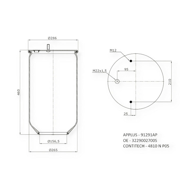 Пневмобалон SAF CONTI (4810 N P05) Мукачево - фото 1