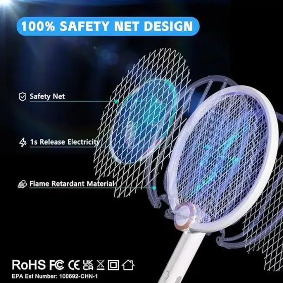 Электрическая мухобойка Buzzeap, складная электрическая мухобойка 3 в 1, электрическая мухобойка Коломия