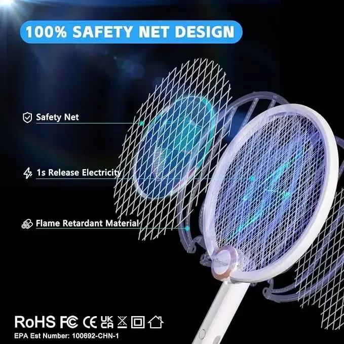 Электрическая мухобойка Buzzeap, складная электрическая мухобойка 3 в 1, электрическая мухобойка Коломия - фото 2