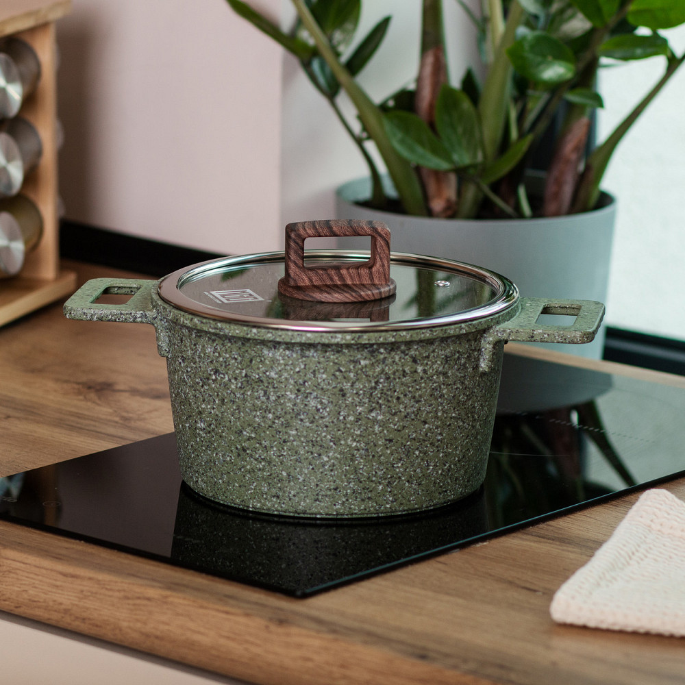 Алюминиевая кастрюля объемом 3 литра с крышкой Ø 20 (см), с антипригарным покрытием MGC HP-4-445GR Киев - изображение 5