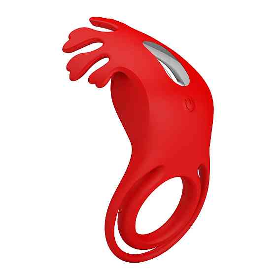 Віброкільце PRETTY LOVE - VIBRATION PENIS RING, Ruben, 7 vibration functions red Sex Aura Київ