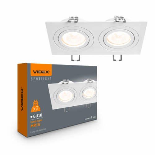 LED Світильник врізний під лампу 2*GU10 білий VL-SPF23S-W Videx Житомир