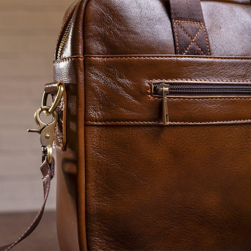 Сумка чоловіча Vintage 14626 шкіряна Коричнева Київ - фото 10