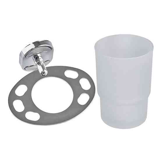 Стакан одинарный (стекло) с держателем зубных щеток Zerix AFB-0106-1 (ZX5057) Киев