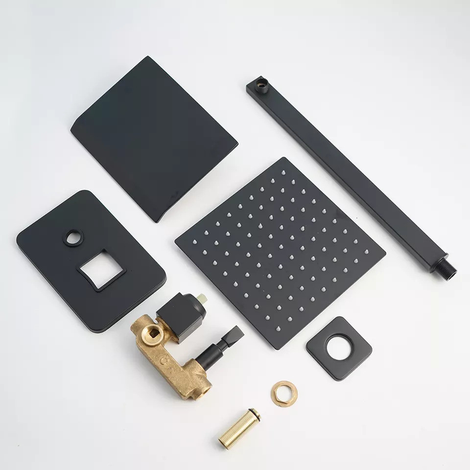 Душ для душової кабіни прихованого монтажу настінний 2 в 1: душ-водоспад та класична лійка Чорний Кам'янець-Подільський - фото 6