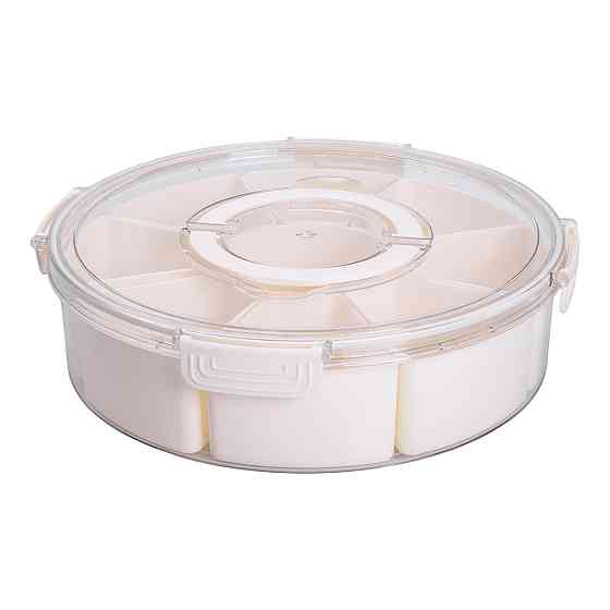 Контейнер для їжі з 9 відсіками пластиковий Ø29 см харчовий контейнер для зберігання їжі 3.5 л Бежевий HP-27-14 Коломия